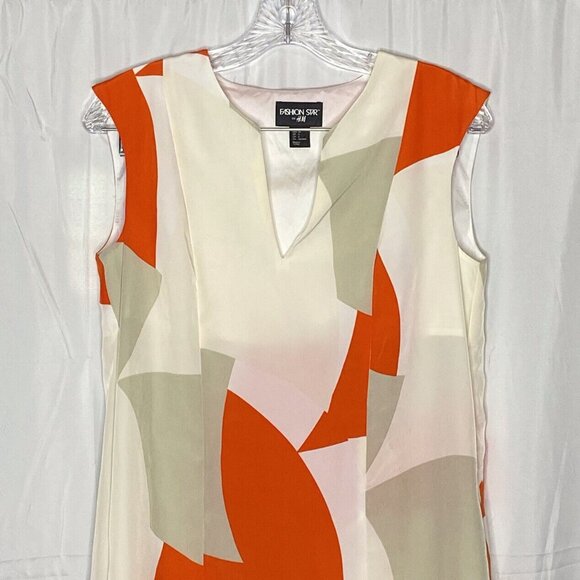 H&M X Fashion Star Abstract Print Sleeveless Shift Dress Size 6 - Picture 2 of 4